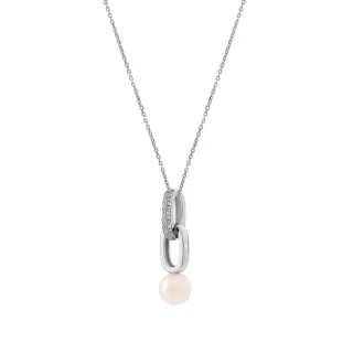 Orphelia Damen-Anhänger Sterling-Silber 925 mit Kette – Weiß ZH-4451