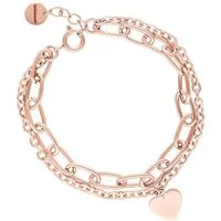 Wildcat Armband Chunky Heart Armband - Roségold, Chirurgenstahl 316L - wasserfest, langlebig, hautverträglich
