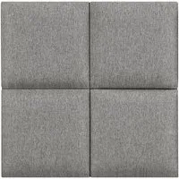 neu.haus Wandpolster, (Set, 4 Stück), »Carpino« Wandkissen Textil 30 x 30 cm Hellgrau