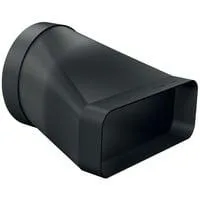 Adapterstück HZ9VDSI0, Ø 150mm, Rohr schwarz, rund>flach, männlich