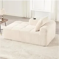 STILVORA Sofa liegefläch Ecksofa cord Wohnlandschaft mit Seitentasche&Getränkehalter, mit Rückenkissen, seitlicher Aufbewahrungstasche & integriertem Getränkehalter, Cord-Liegesessel Sofa