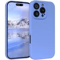 EAZY CASE Handyhülle für Apple iPhone 16 Pro Hülle Silikon 6,3 Zoll, Silikon Schutzhülle mit Kameraschutz kratzfest Back Cover Ultramarin