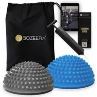 BOZEERA Gleichgewichtstrainer Balance Igel Halbkugel Fitness – 2X Balance Pods Kinder & Erwachsene, Inkl. GRATIS Video-Anleitung, Pumpe, Poster & Tasche