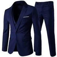 Allthemen Anzug 3-teilig (3 tlg) Edler Slim Fit Herrenanzug für den Business-Bereich