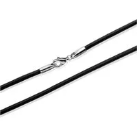 Unique Lederband Schöne Lederkette schwarz echt glatt LN0009 (Länge: 40cm)