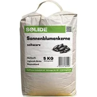 SOLIDE Sonnenblumenkerne schwarz 5kg mit Tragegriff, Hauptfutter für: Vögel, Wildvögel