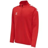 hummel Langarmshirt hmlCORE XK Half-Zip Poly Sweat (Polyester-Sweatstoff) rot Herren