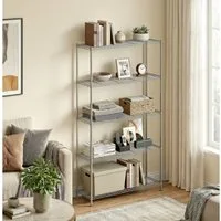 SONGMICS Standregal Metallregal, höhenverstellbare Ablagen, Standregal für Garage, 5 Ebenen, 30 x 90 x 161 cm, Aufbewahrungsregal für Wohnzimmer