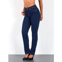 ESRA Straight-Jeans Premium Damen Straight Fit Jeans High Waist Hose bis Übergröße G5 Jeans Damen Straight Fit High Waist Damen Jeans Regular Stretch-Jeans