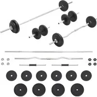 vidaXL Hantel-Set Langhantel- und Kurzhantel-Set 30 kg