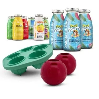 SmoothieDog Summer-Edition 3x 250 ml + Mix-Paket 6x 250 ml + Schleckball 2 Stück