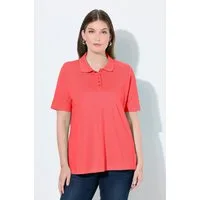 Ulla Popken Poloshirt Poloshirt längere Knopfleiste Polokragen Halbarm