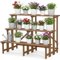 needs&wants® Blumenständer Pflanzentreppe Pflanzenständer Blumentreppe Pflanzenregal Blumenregal, Outdoor Indoor Balkon draußen Blumenleiter Pflanzleiter Pflanztreppe