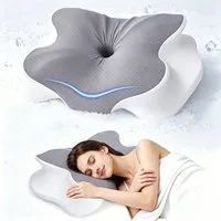 Elegear Nackenstützkissen Nackenkissen orthopädisches kissen kühlend ergonomisches kopfkissen, Füllung: Memory-Schaum, Bezug: Hautfreundlicher Kühlbezug, Seitenschläfer, Bauchschläfer, Rückenschläfer, nackenstützkissen, kopfkissen gegen Nacken-und Sc