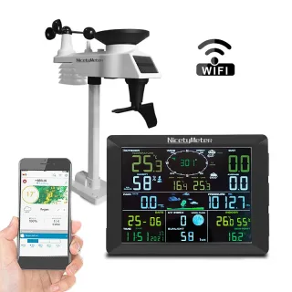 0310 Wireless 2.4G Wifi Weather Station with 8.3 inch Large Display Indoor Outdoor Thermometer Hygrometer Wind Speed Moo