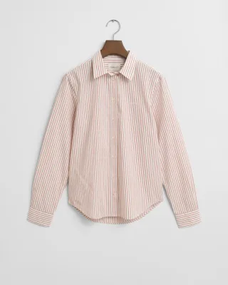 GANT - Regular Fit Classic Popeline Bluse mit Streifen salmon - Gr. - 40
