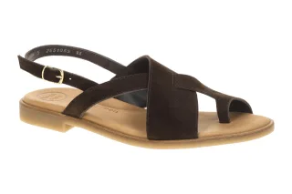 Paul Green Damen Sandale 6216-029 PG 6216 Braun Moro Echtleder Velour Blockab...