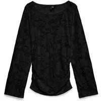 Vero Moda Langarmshirt VMLAYLA LS GATHERING TOP JRS NOOS Materialmix, regular fit