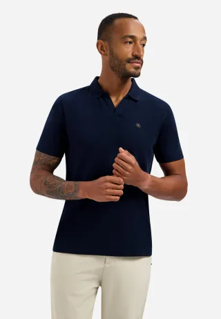 No Excess - Polo Short Sleeve V-Collar Basic Night - Gr. - L