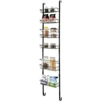 COSTWAY Wandregal, 6 Einhängekorb höheverstellbar, an der Tür oder Wand