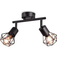 STANBOW Deckenstrahler Deckenleuchte Schwarz 1-4 Flammig -Deckenspots Schwenkbar 90°/350°, ohne Leuchtmittel, Tageslichtweiß, Warmweß, E14 ohne Leuchtmittel für Wohnzimmer Schlafzimmer Café