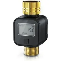 Brandson Wasserzähler Wassermengenzähler digital 3/4 Zoll, Wasseruhr Garten Durchflussmesser, Display, 4 Modi, Liter/Gallone, Sleepmodus, IPX5, Batterieanzeige