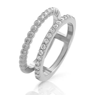 Orphelia 'Chic' Damen-Ring aus 925er Sterlingsilber – Silber ZR-7537