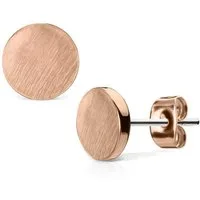BUNGSA Ohrring-Set Rosegold - Ohrstecker rund gebürstet aus Edelstahl Damen (1 Paar (2 Stück), 2-tlg), Ohrschmuck Ohrringe