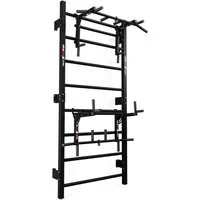 K-SPORT Kraftstation Sprossenwand mit Dip Station & Klimmzugstange, (Kraftstation mit Pull-Up Bar + Dip Stange, bis max. 150 kg), Made in EU!