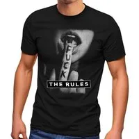 Neverless Print-Shirt Herren T-Shirt Fuck the Rules Fotoprint Mittelfinger Fashion mit Print