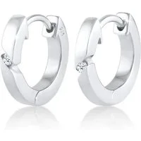 Elli DIAMONDS Paar Creolen Creolen Basic Diamant (0.03 ct) 925 Silber