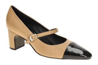 H?gl 5620 Paris Butterflight Damen Pumps Braun Nougat/Schwarz Blockabsatz