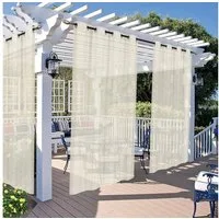 Jibenhome Outdoorvorhang Transparent Outdoor Vorhang mit Ösen,Spritzwassergeschützt (2 St), für Balkon Terrasse Rasen