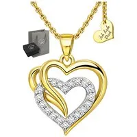 Limana Herzkette Ich liebe Dich Damen Kette mit Herz Anhänger 925 Silber gold vergoldet (Schmuck Geschenk für Freundin Frau inkl. Dose und Tasche), Jahrestag Geburtstag Weihnachten Valentinstag Hochzeitstag Muttertag