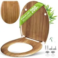 Casaria WC-Sitz (1-St), Toilettendeckel Mit Absenkautomatik Klodeckel Holz Design Duroplast