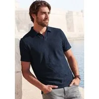 Beachtime Poloshirt, sommerliches T-Shirt mit modischen Blätter-Design neue Strukturqualität im Blätter-Design