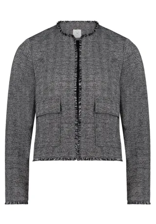 Betty & Co - Jerseyjacke schwarz/grau - Gr. - 46