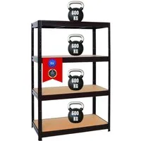 PROREGAL® Schwerlastregal Robustes Steckregal Lastenregal DINO mit 4 stabilen Fachböden, 4 Ebenen Steckmontage ohne Werkzeug hohe Belastbarkeit