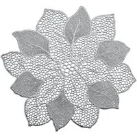 Zeller Present Platzset Flower, (1-St), Kunststoff, silber, 49 x 47 cm (1 Stück)