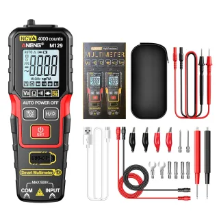 ANENG M129 Digital Multimeter 4000 Counts Auto-Ranging Rechargeable AC/DC Voltage Tester Tool with NCV Flashlight