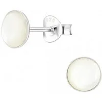 ALEXANDER YORK Paar Ohrstecker MUSCHELPERLMUTT weiß 6 mm, 2-tlg., 925 Sterling Silber