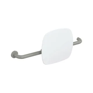 Hewi 801 Rückenstütze 801.51.9261L95 Wandabstand 150mm, Ausführung links, Lehne signalweiß, felsgrau
