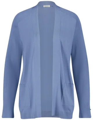GERRY WEBER Edition - Offener Cardigan aus Feinstrick blau - Gr. - 38
