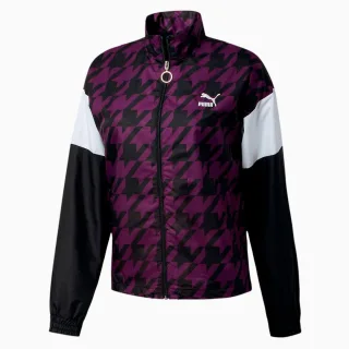 Puma Langarm Zip Up Womes überall über Druck schwarze Lila Jacke 596735 25