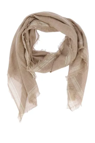 signe nature - Schal mit Minimal-Muster beige - Gr. - OS
