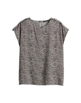 Opus - Printbluse aus fließender Viskose - Ferena splash braun - Gr. - 34