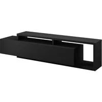 Masseno Lowboard BOTTEGA 219 cm TV-Schrank mit 2 Schubladen Schwarz