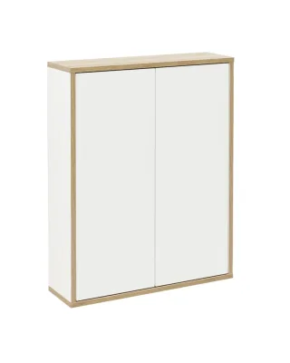 Fackelmann FINN Doppel-Hängeschrank ,60x75x20,5,Weiß-AsEi,2T, Push, 84623 84623