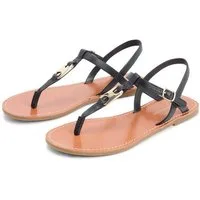 Tommy Hilfiger LEATHER THONG SANDAL Riemchensandale Sommerschuh, Sandalette mit Schmucklogo