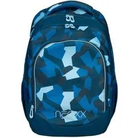 neoxx Schulrucksack Fly Schulrucksack 5. bis 12. Klasse (Set, 2-tlg., inkl. Schlamper-Mäppchen), Camo Nation Blau für Jungen und Mädchen